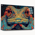 Colorful wall art collection showcasing a side view of a lizard design, crafted from acrylic glass and featuring pins for easy display. Perfect for reptile enthusiasts and modern decor.