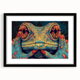 Framed wall art featuring a vibrant lizard design, set against a sleek black mat, ideal for reptile enthusiasts and modern decor. Perfect for enhancing living spaces or offices with a touch of nature-inspired art.