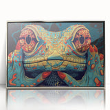 Framed wall art featuring a vibrant lizard design in acrylic with a sleek silver frame, perfect for reptile enthusiasts and modern decor. Ideal for enhancing any living space or office.