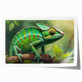 Vibrant rolled wall art print featuring a detailed lizard design, showcasing intricate patterns and vivid colors, perfect for reptile and nature enthusiasts.