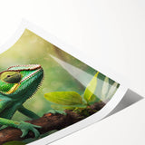 Vibrant rolled print showcasing a detailed lizard design in a modern artistic style, ideal for reptile enthusiasts and wall decor, packaged securely in a tube.