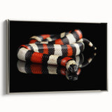 Framed wall art featuring a sleek silver side view of a snake design, showcasing intricate details and vibrant colors, perfect for reptile enthusiasts and modern decor.