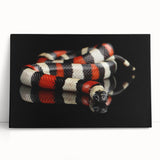 Stretched canvas wall art featuring a vibrant reptile snake design, showcasing intricate details and bold colors, perfect for enhancing modern home decor.