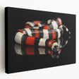 Stretched canvas wall art featuring a vibrant, detailed snake design in shades of green and brown, perfect for reptile lovers and home decor enthusiasts.