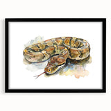 Framed wall art collection featuring a striking black and white snake design, showcasing intricate details and textures, perfect for reptile lovers and modern decor.
