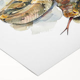 Rolled canvas featuring a vibrant snake design, showcasing intricate details and vivid colors, perfect for reptile lovers' home decor. Packaged securely for safe delivery.