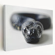 Stretched canvas wall art featuring a vibrant reptile snake design in a side view, showcasing intricate details and bold colors, perfect for enhancing modern decor.