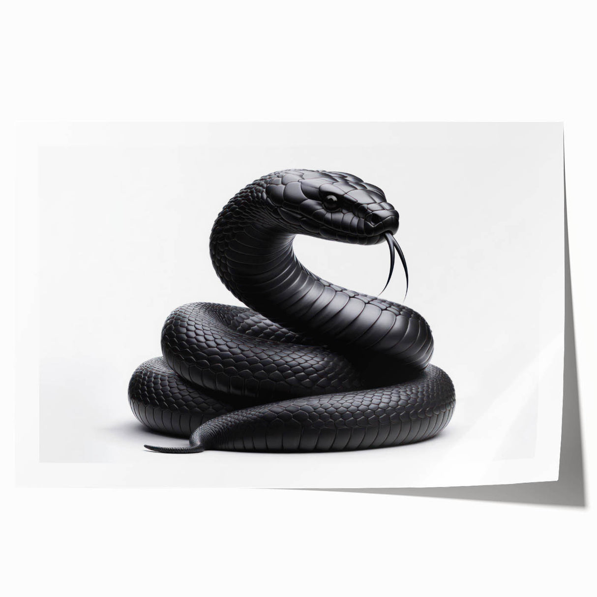 Vibrant rolled wall art print showcasing intricate reptile snake designs in earthy tones, perfect for adding a unique touch to modern home decor.
