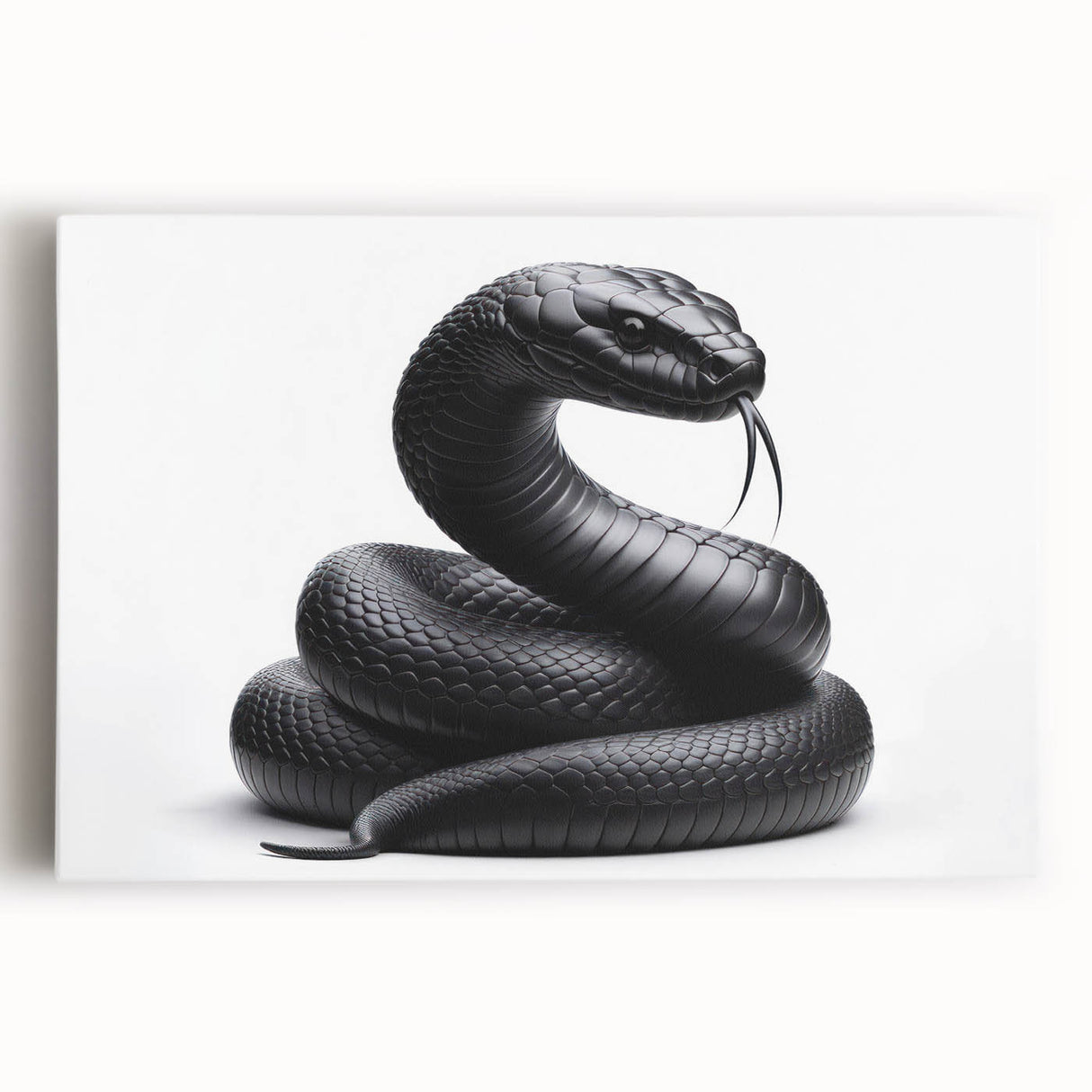 Stretched canvas wall art featuring a vibrant reptile and snake design, showcasing intricate details and bold colors, perfect for animal lovers and nature-themed decor.