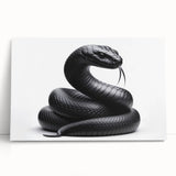 Stretched canvas wall art showcasing a vibrant reptile snake design, featuring intricate patterns in shades of green and brown, ideal for nature-themed decor.