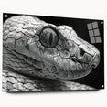 Colorful acrylic glass wall art showcasing a detailed snake design from the reptile collection, displayed with pins for mounting, ideal for nature enthusiasts.