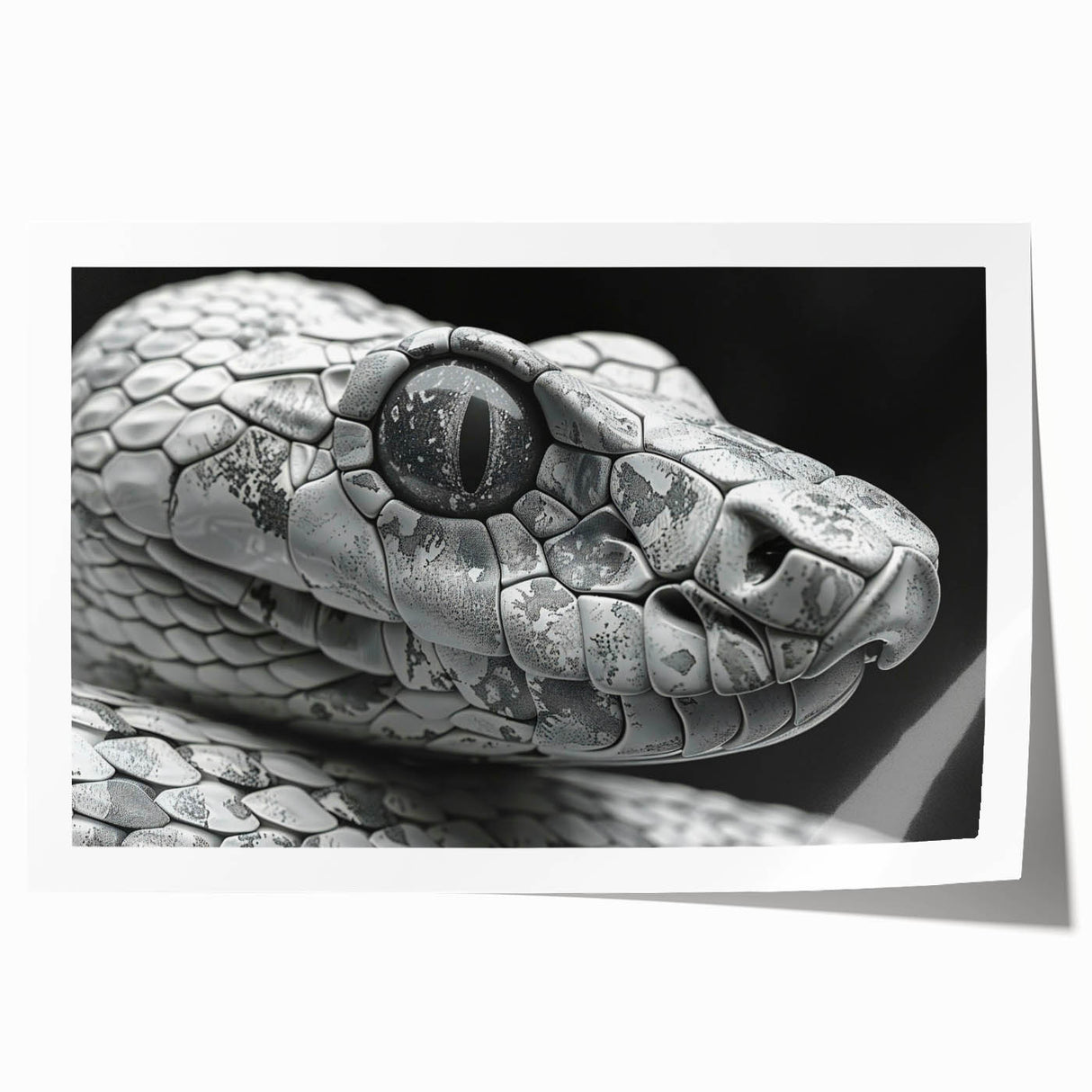 Colorful reptile-themed wall art featuring an intricate snake design, printed on high-quality canvas and rolled for easy framing. Perfect for nature lovers and home decor enthusiasts.