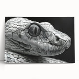 Stretched canvas wall art featuring a vibrant reptile snake design, showcasing intricate patterns and colors, perfect for adding a unique touch to modern decor.
