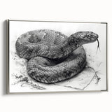 Framed wall art collection featuring a sleek silver side view of a reptile snake design on a textured canvas, ideal for modern home decor enthusiasts.