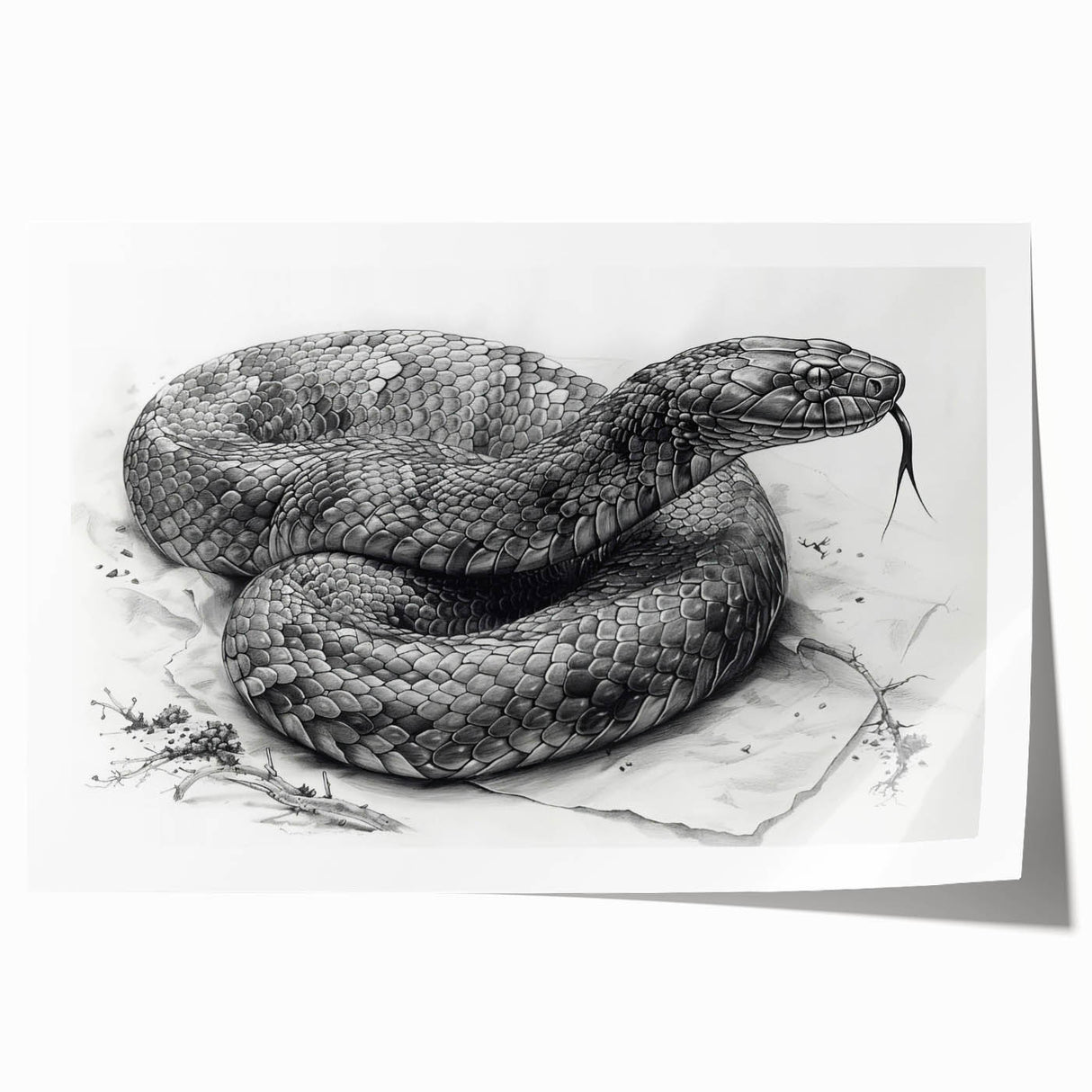 Colorful reptile-themed wall art print showcasing a striking snake design, perfect for adding a vibrant touch to modern interiors. Ideal for reptile lovers and art enthusiasts.