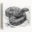 Stretched canvas wall art showcasing a vibrant reptile snake design, featuring intricate details and vivid colors, perfect for nature lovers and home decor enthusiasts.