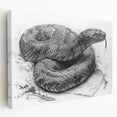 Stretched canvas wall art showcasing a vibrant reptile snake design, featuring intricate details and vivid colors, perfect for nature lovers and home decor enthusiasts.
