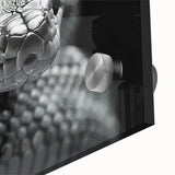 Close-up of a vibrant reptile snake design wall art piece, featuring intricate details on acrylic glass, perfect for adding a unique touch to modern decor.