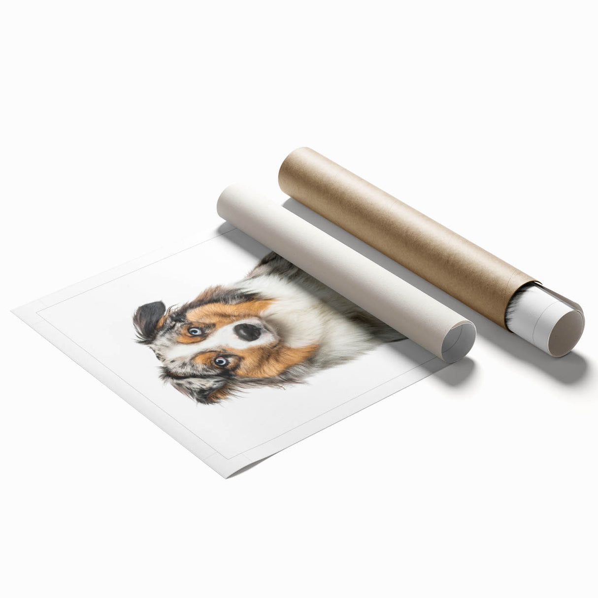 Rolled canvas print showcasing vibrant African tribal art design with intricate patterns, securely packaged in a protective cardboard tube for shipping.