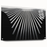 Large abstract wall art on acrylic glass, featuring swirls of blue and green, suitable for bedroom or dining room decor.