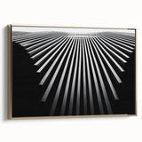 Framed canvas landscape art painting depicting a serene lake scene, using muted blues and greens.