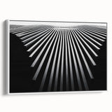 Framed canvas depicting a black and white vintage landscape painting, suitable as wall art for a bedroom.