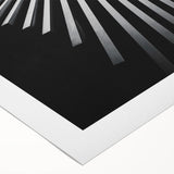 Art Deco style poster depicting a geometric pattern in black and gold, printed on rolled canvas.