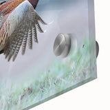 Close-up of a vibrant, translucent acrylic glass piece showcasing intricate geometric patterns and colors, reflecting light beautifully, ideal for modern decor.