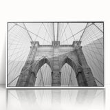 Framed acrylic print of a mid-century modernist abstract design in neutral tones, suitable for nursery wall art.