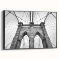 Black and white landscape art painting on framed canvas, depicting a serene tree-lined river, ideal for bedroom wall decor.