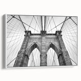 Framed canvas depicting a vintage black and white landscape painting, ideal for bedroom wall art.