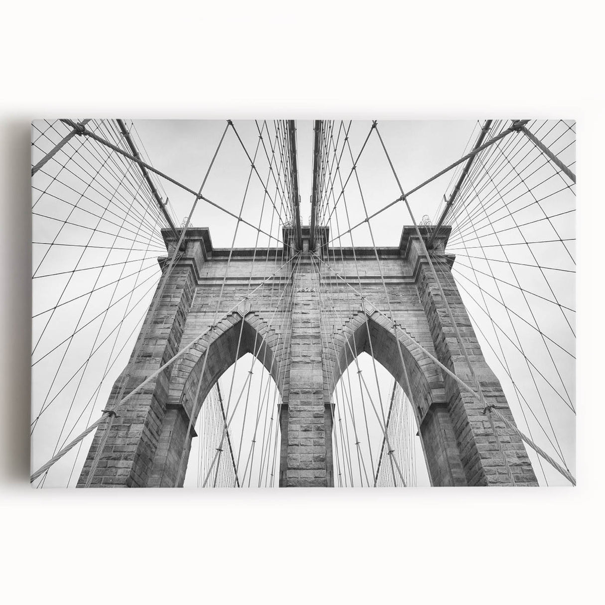 Large black and white abstract acrylic print on canvas, featuring dynamic brush strokes, ideal for kitchen wall art.