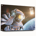 Astronaut Wall Art: Space Explorer Canvas with Cosmic Sunburst