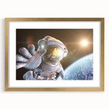 Astronaut Wall Art: Space Explorer Canvas with Cosmic Sunburst