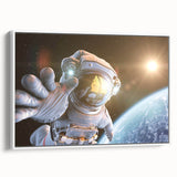 Astronaut Wall Art: Space Explorer Canvas with Cosmic Sunburst