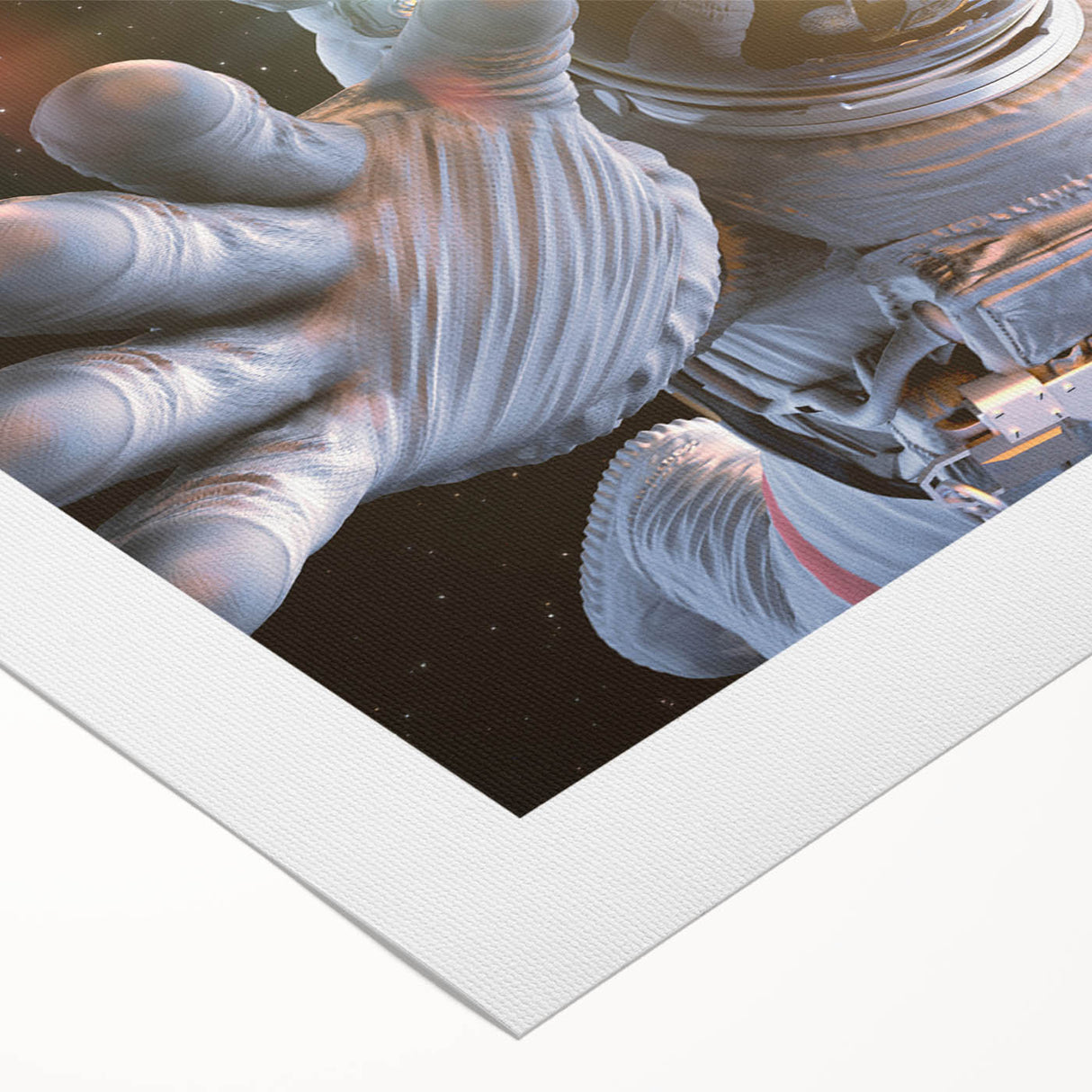 Astronaut Wall Art: Space Explorer Canvas with Cosmic Sunburst