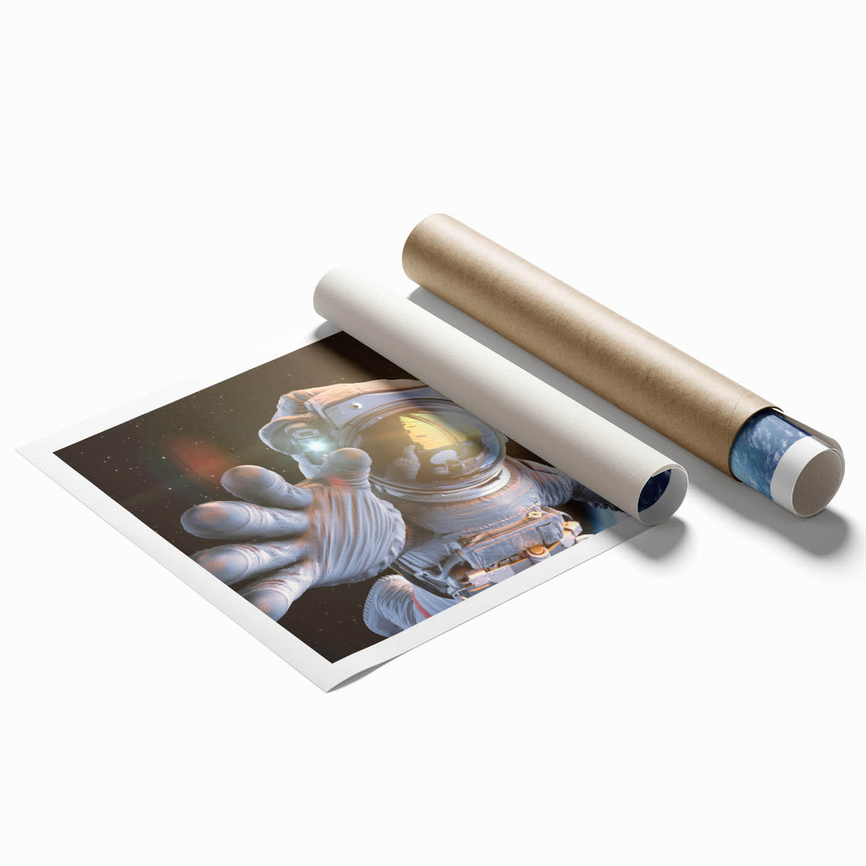 Astronaut Wall Art: Space Explorer Canvas with Cosmic Sunburst
