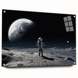 Astronaut Wall Art: Space Explorer Canvas with Cosmic Sunburst