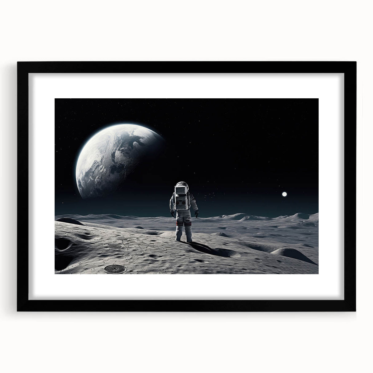 Astronaut Wall Art: Space Explorer Canvas with Cosmic Sunburst