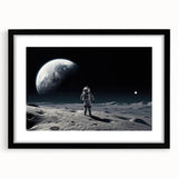 Astronaut Wall Art: Space Explorer Canvas with Cosmic Sunburst