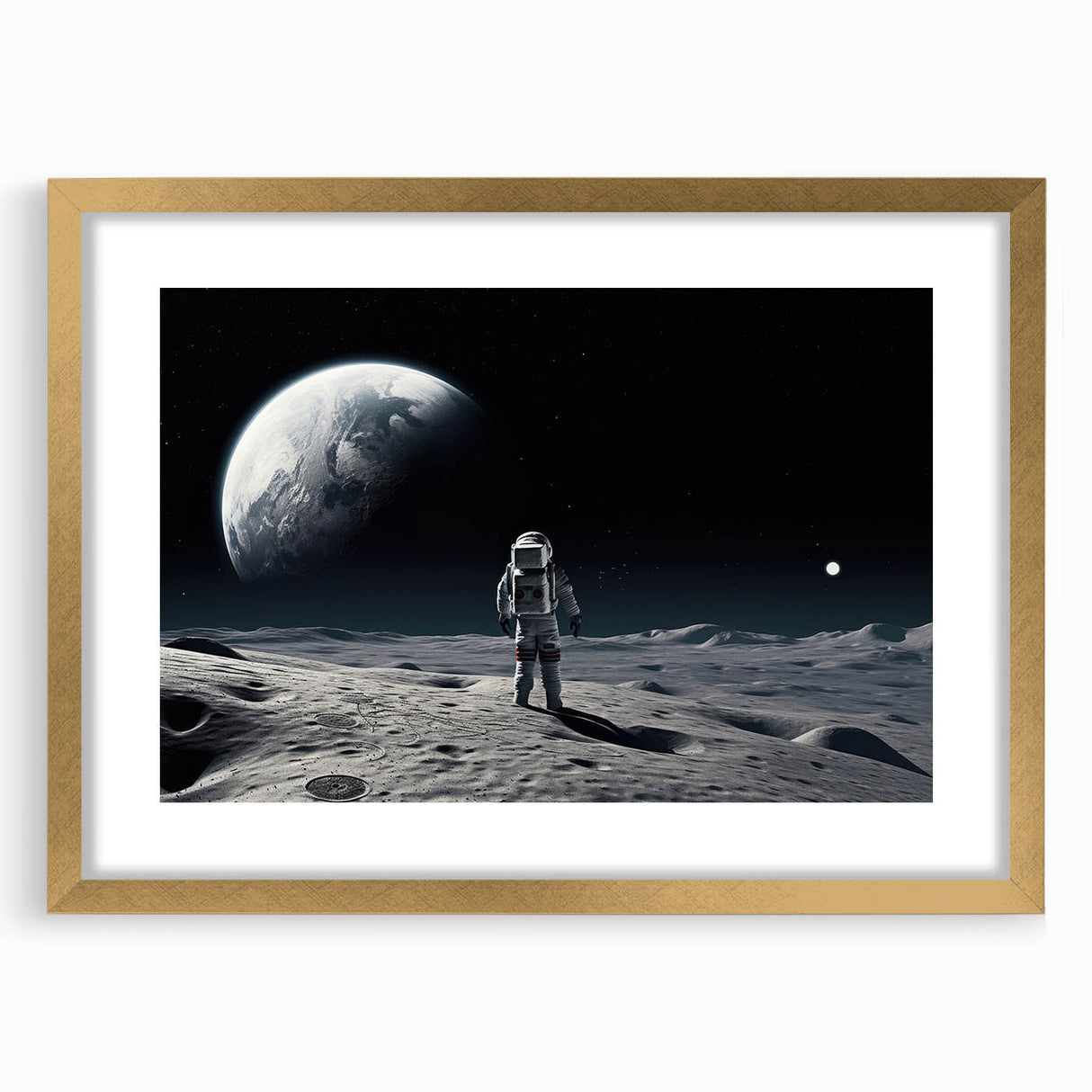 Astronaut Wall Art: Space Explorer Canvas with Cosmic Sunburst