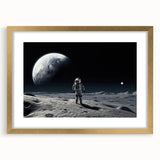 Astronaut Wall Art: Space Explorer Canvas with Cosmic Sunburst