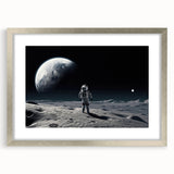 Astronaut Wall Art: Space Explorer Canvas with Cosmic Sunburst