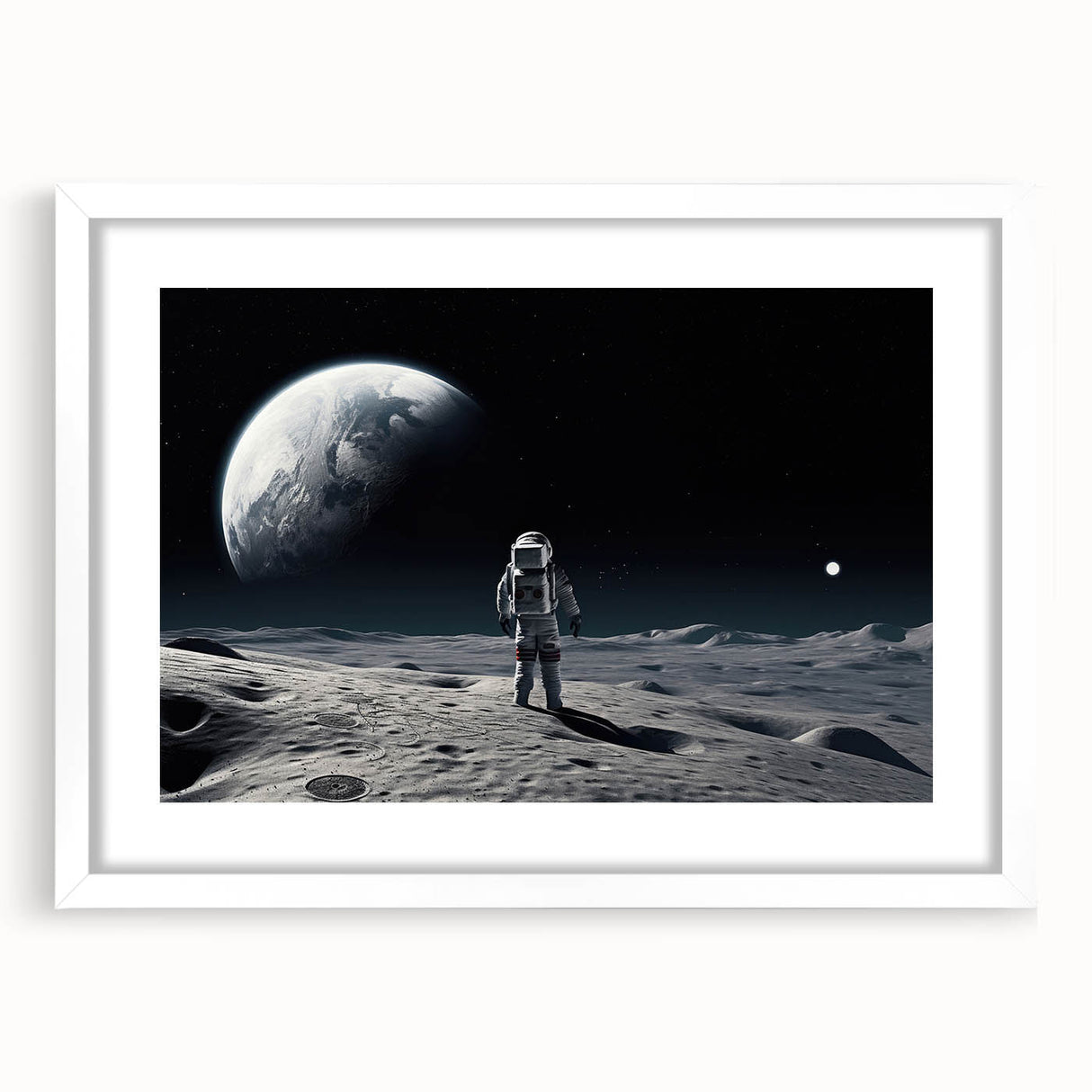 Astronaut Wall Art: Space Explorer Canvas with Cosmic Sunburst