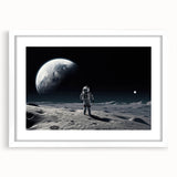 Astronaut Wall Art: Space Explorer Canvas with Cosmic Sunburst
