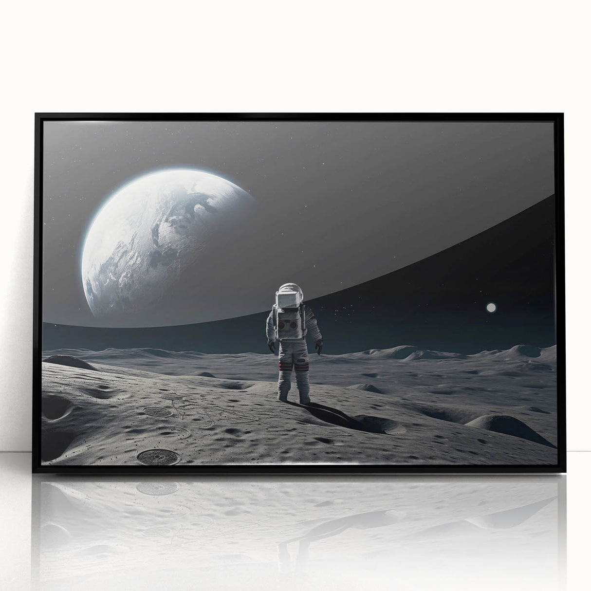Astronaut Wall Art: Space Explorer Canvas with Cosmic Sunburst