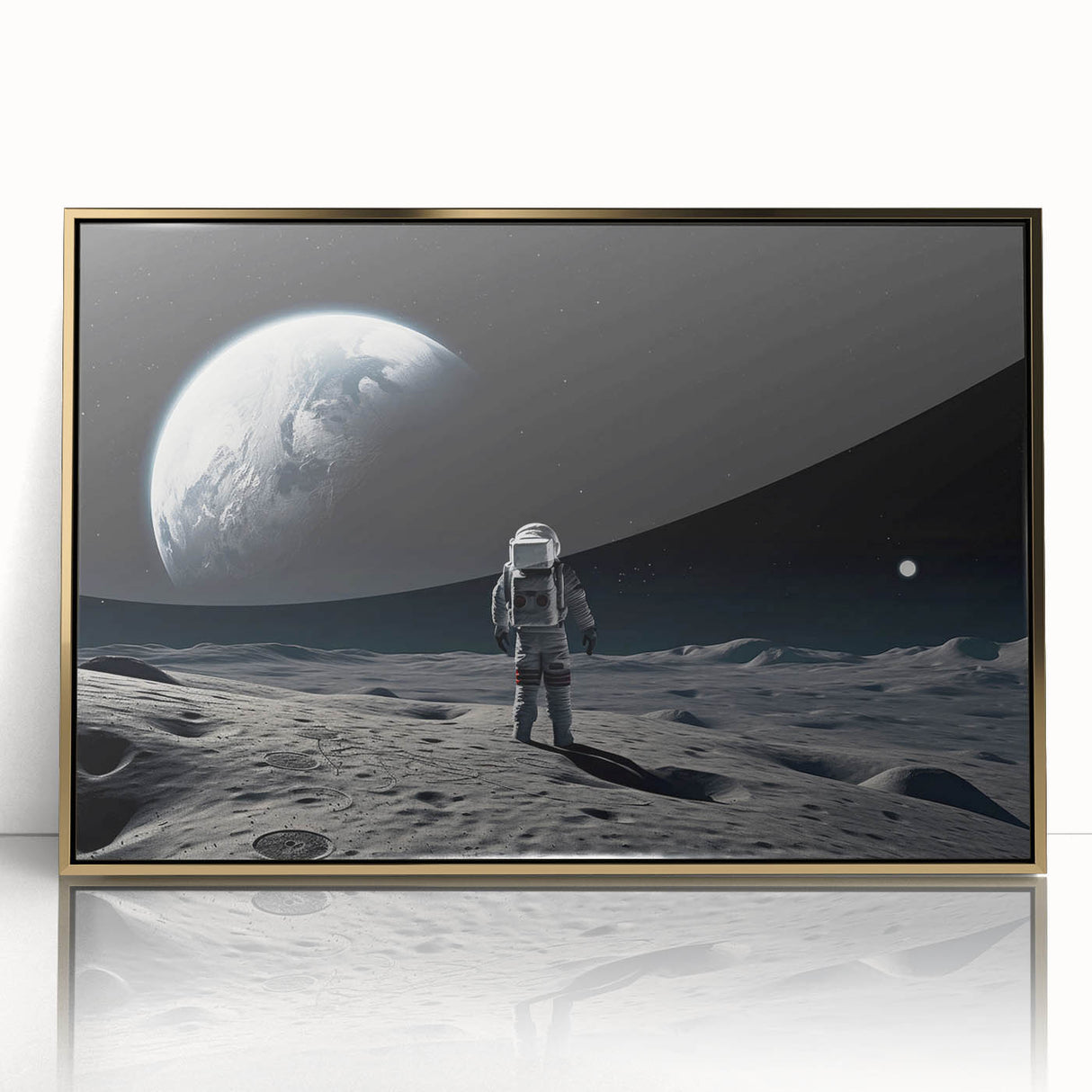 Astronaut Wall Art: Space Explorer Canvas with Cosmic Sunburst