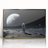 Astronaut Wall Art: Space Explorer Canvas with Cosmic Sunburst