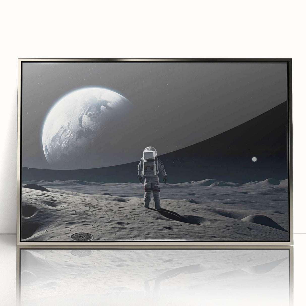 Astronaut Wall Art: Space Explorer Canvas with Cosmic Sunburst