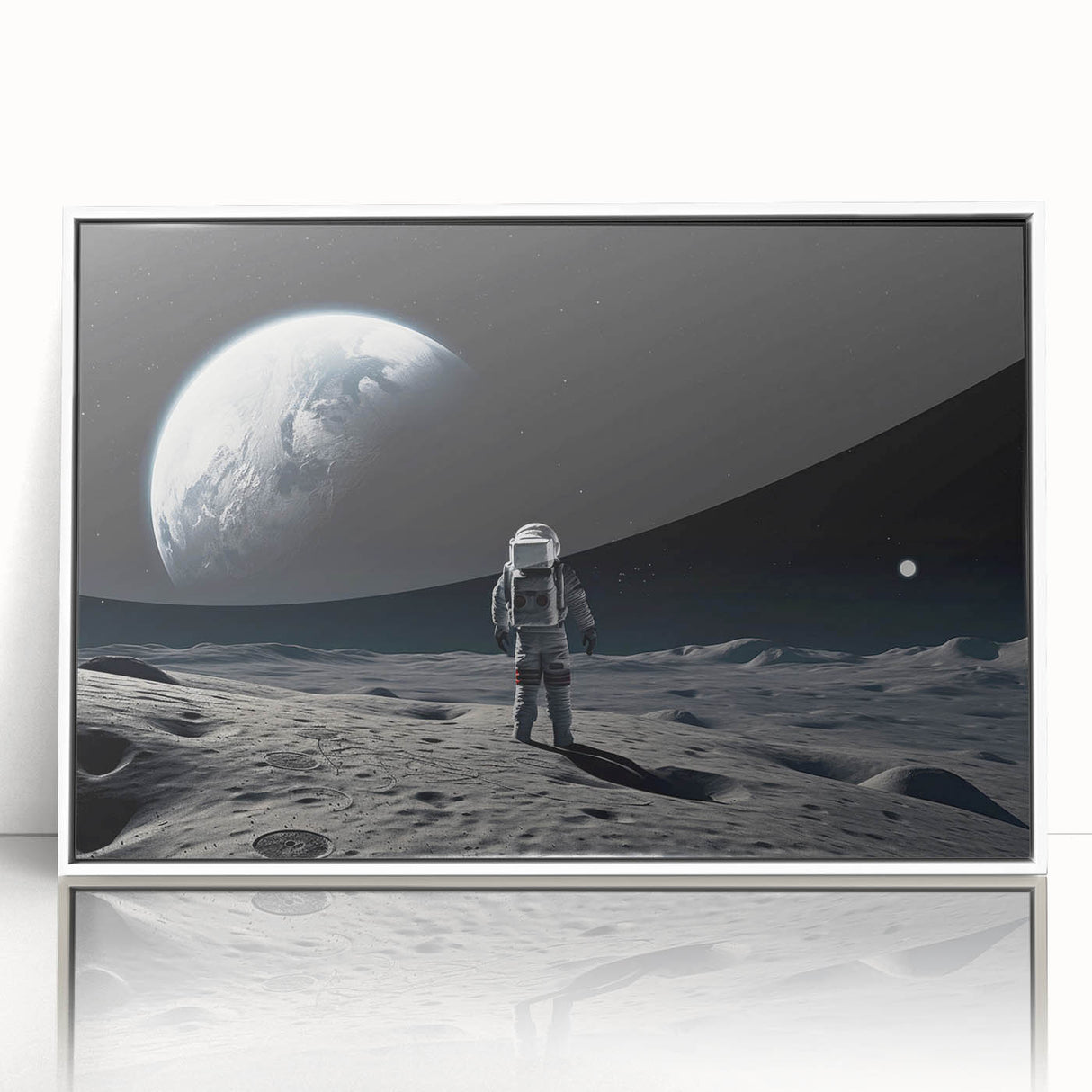 Astronaut Wall Art: Space Explorer Canvas with Cosmic Sunburst